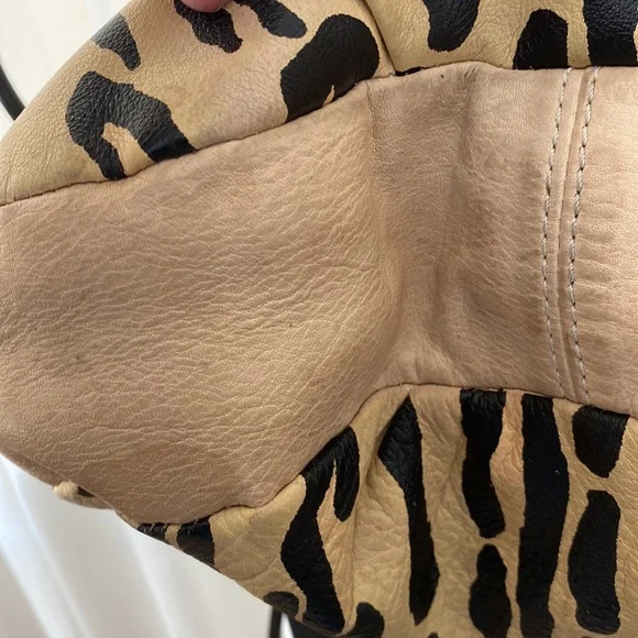 L.A.M.B Leather Leopard Shoulder Bag